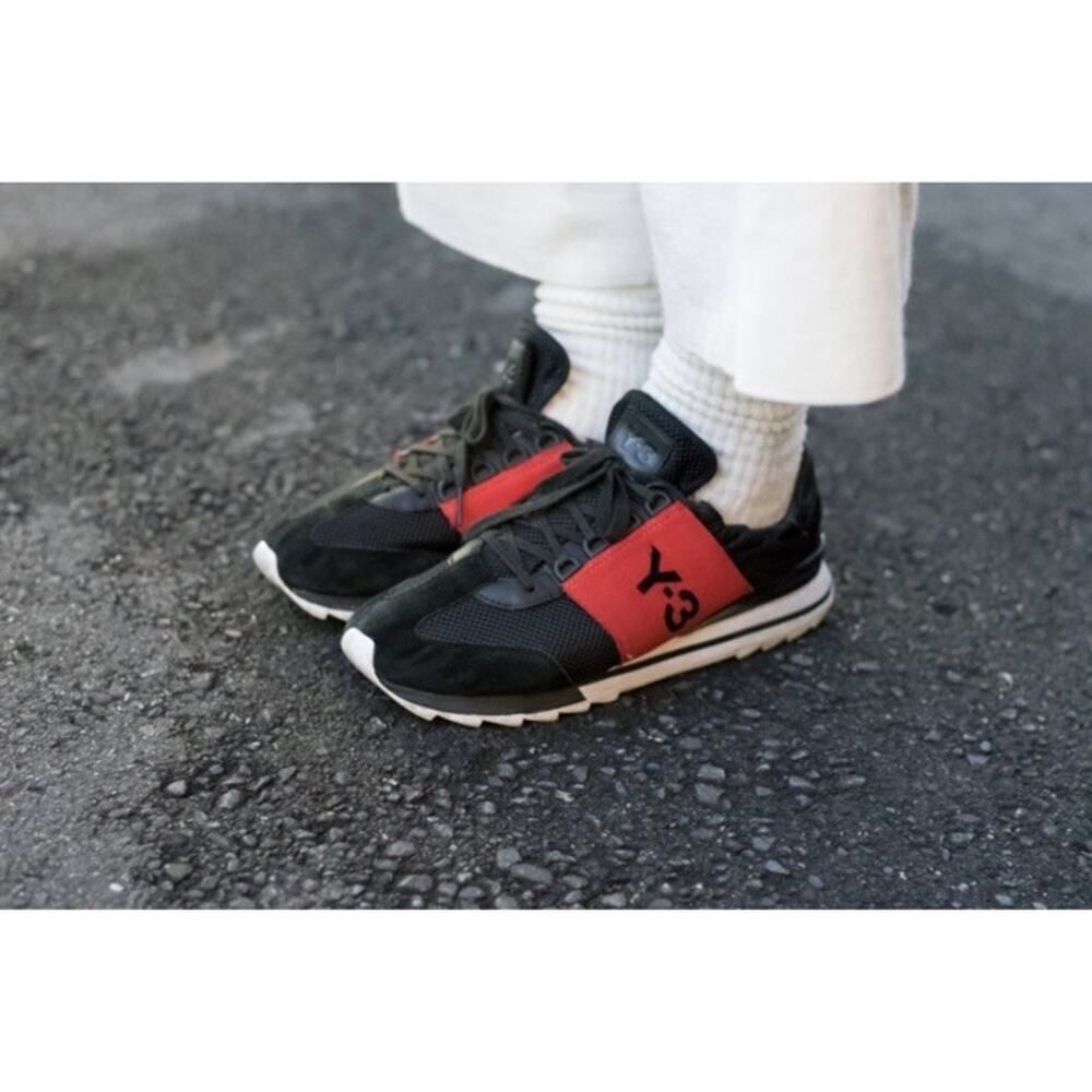 Y-3 Rhita Sport Black Red Sneakers US Women’s 5.5 / Men’s 4 Yohji Yamamoto